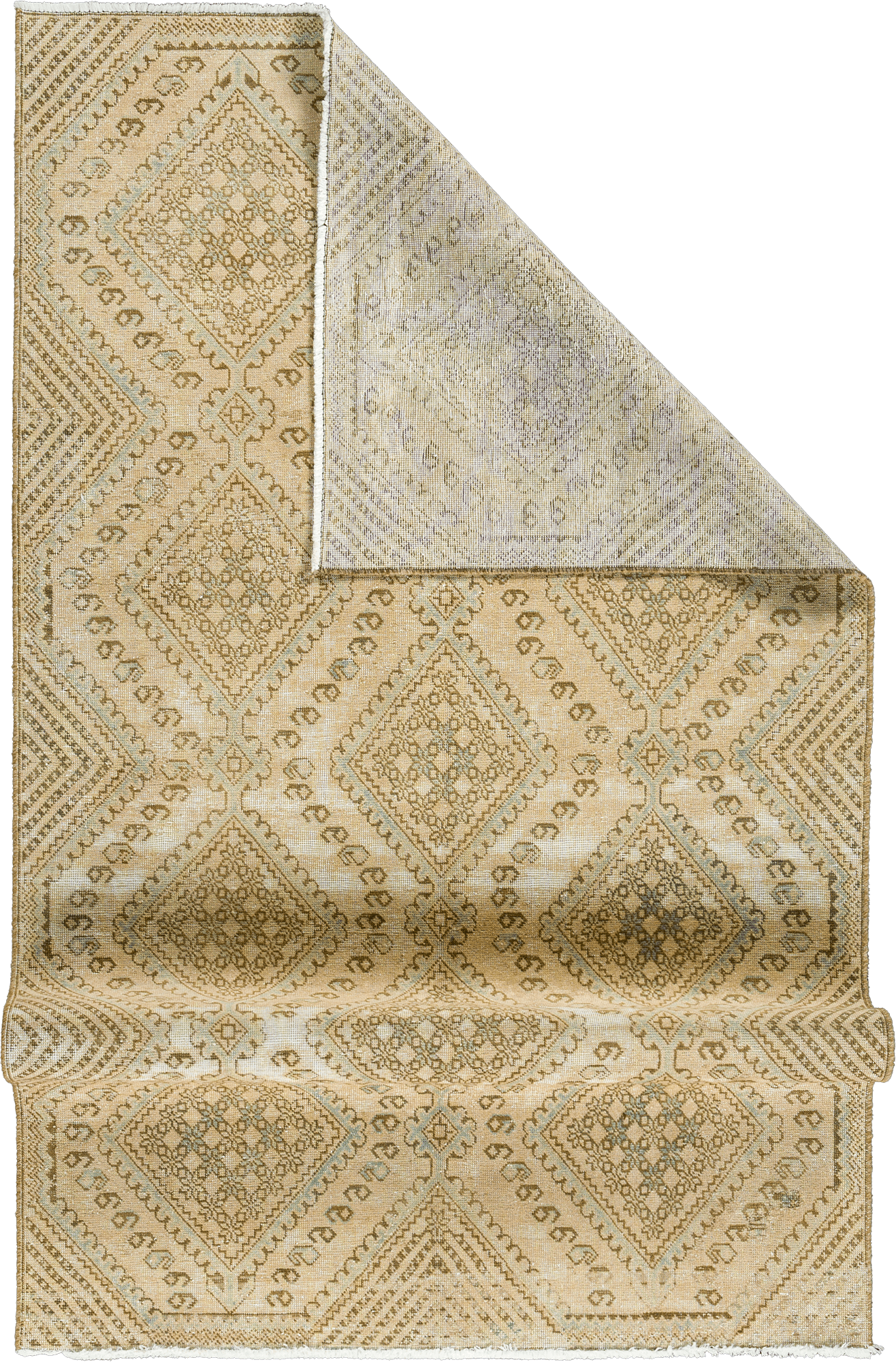 Modern Tabriz Rectangle Beige Rug 5×8 Wool-Cotton