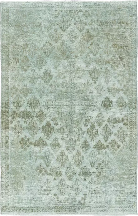 Colorful Vintage Josheqan Rectangle Turquoise Rug 5×8 Wool-Cotton