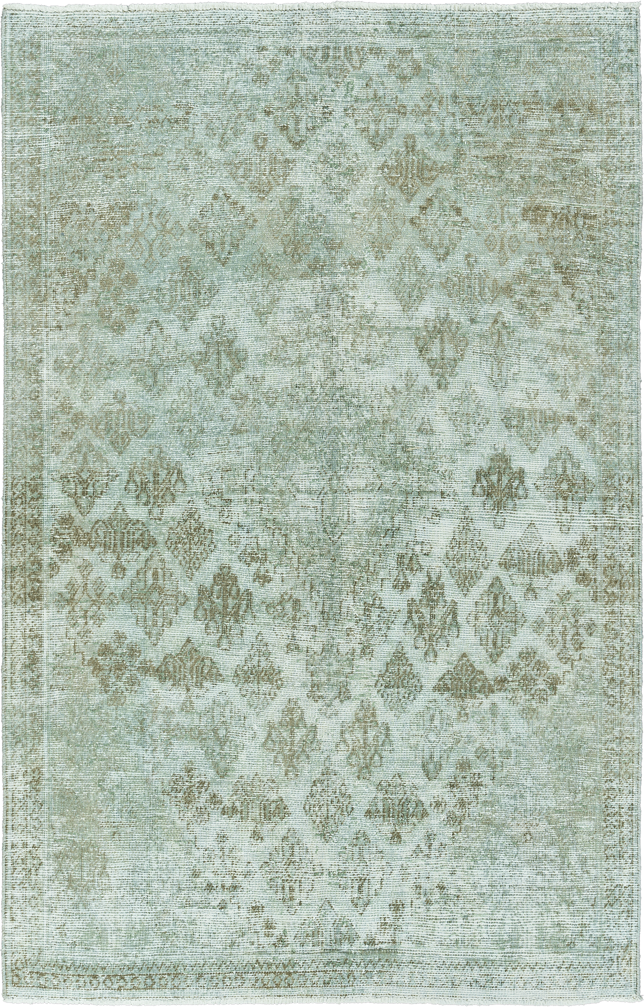 Colorful Vintage Josheqan Rectangle Turquoise Rug 5×8 Wool-Cotton