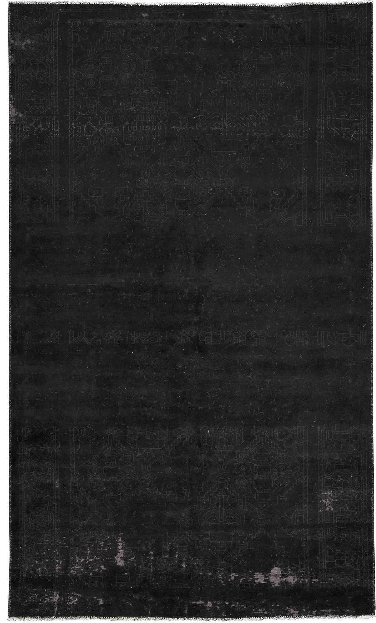 Colorful Vintage Tabriz Rectangle Black Rug 5×9 Wool-Cotton