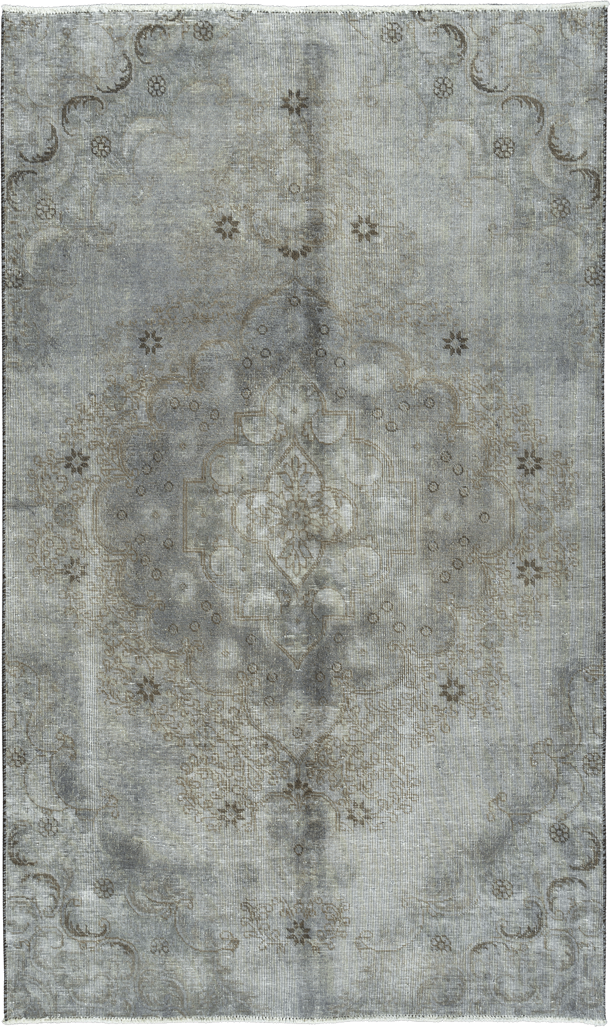 Modern Tabriz Rectangle Grey Rug 5×8 Wool-Cotton