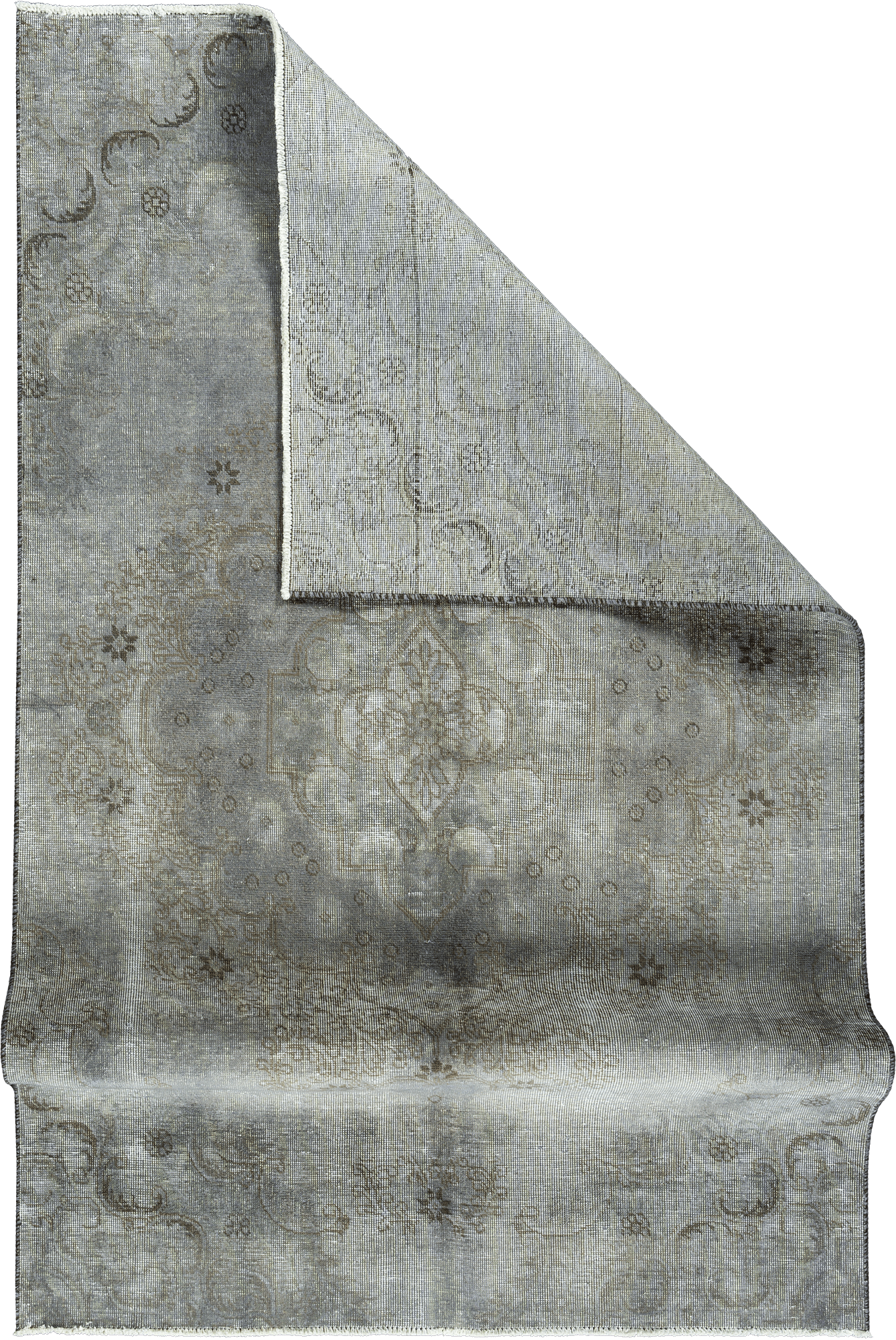 Modern Tabriz Rectangle Grey Rug 5×8 Wool-Cotton