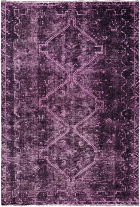 Colorful Vintage Qashqai Rectangle Purple Rug 6×9 Wool