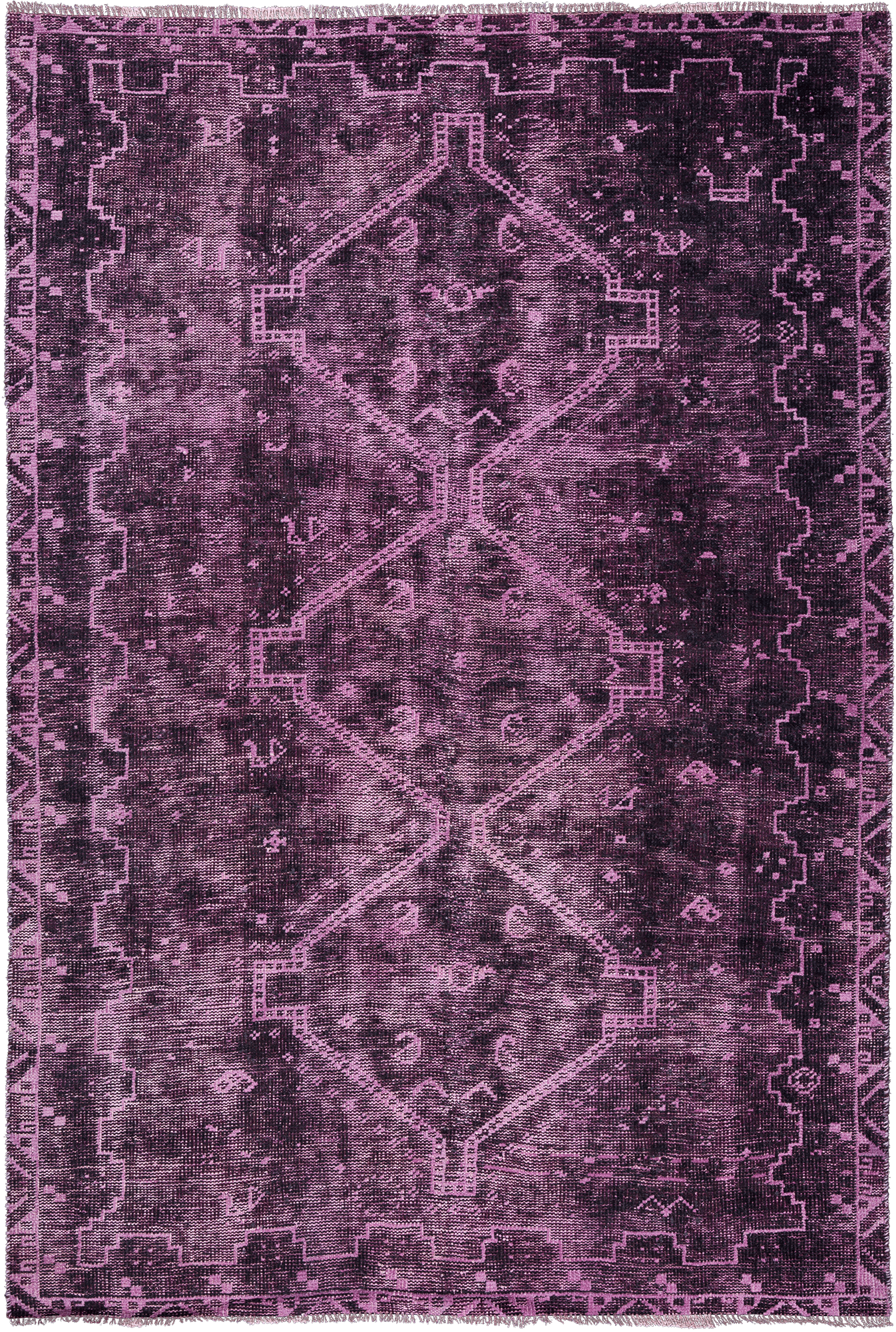 Colorful Vintage Qashqai Rectangle Purple Rug 6×9 Wool