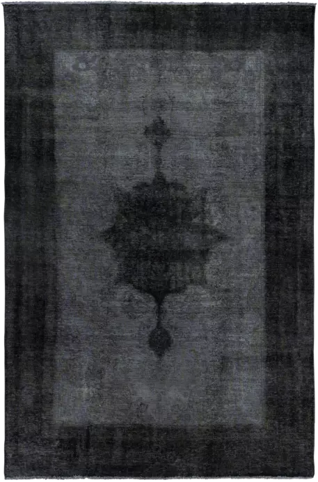 Colorful Vintage Tabriz Rectangle Black Rug 6×9 Wool-Cotton