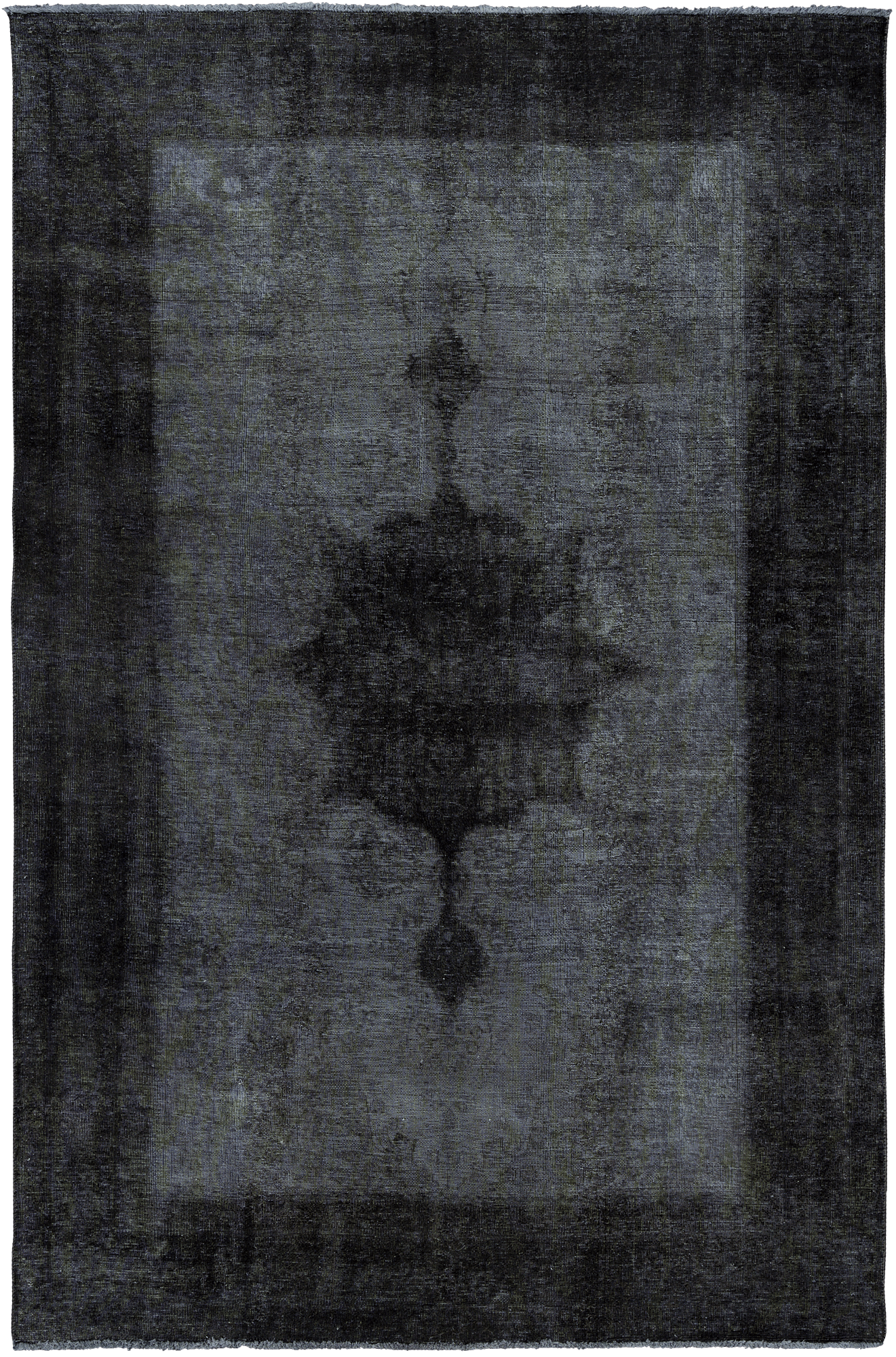 Colorful Vintage Tabriz Rectangle Black Rug 6×9 Wool-Cotton