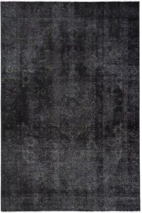 Colorful Vintage Tabriz Rectangle Black Rug 6×9 Wool-Cotton