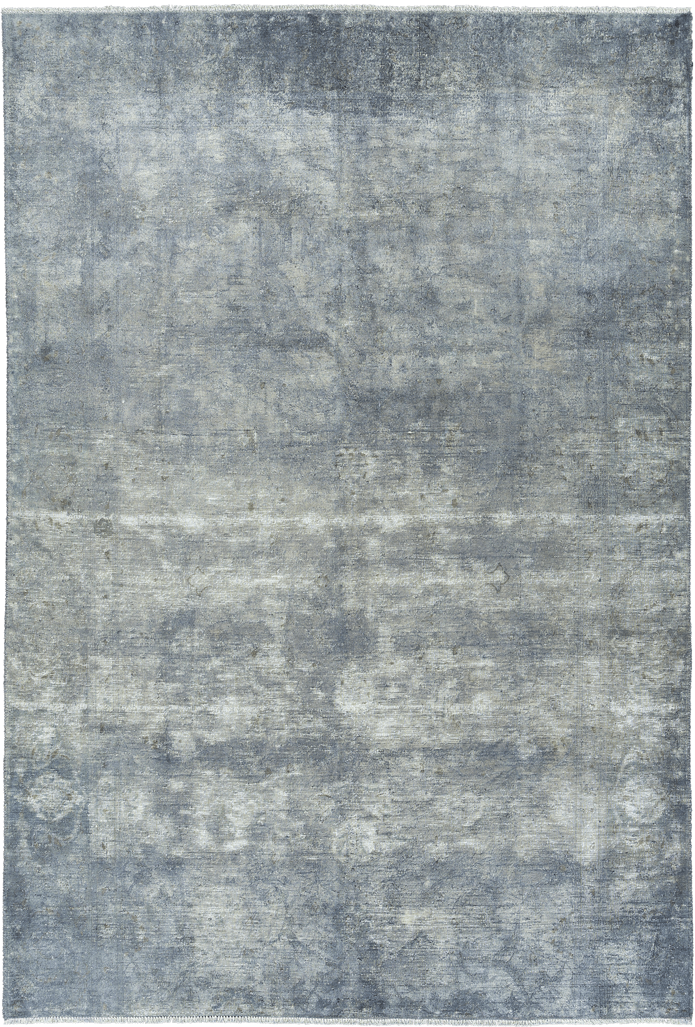 Colorful Vintage Tabriz Rectangle Blue Rug 6×9 Wool-Cotton