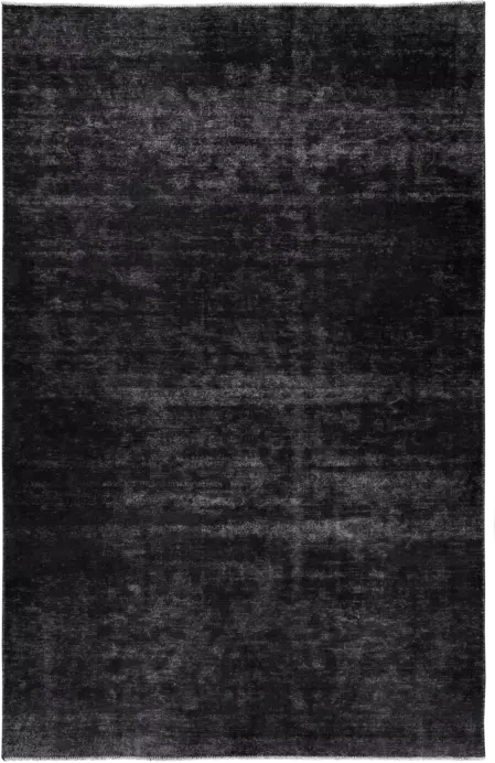 Colorful Vintage Tabriz Rectangle Black Rug 6×10 Wool-Cotton