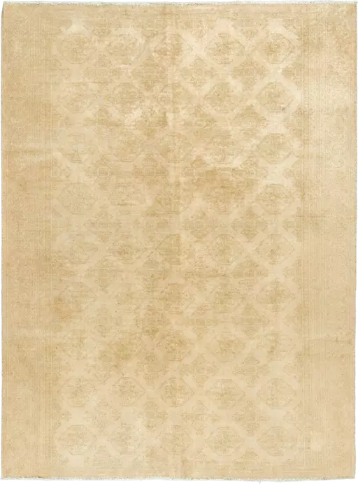Modern Turkman Rectangle Beige Rug 6×8 Wool-Cotton