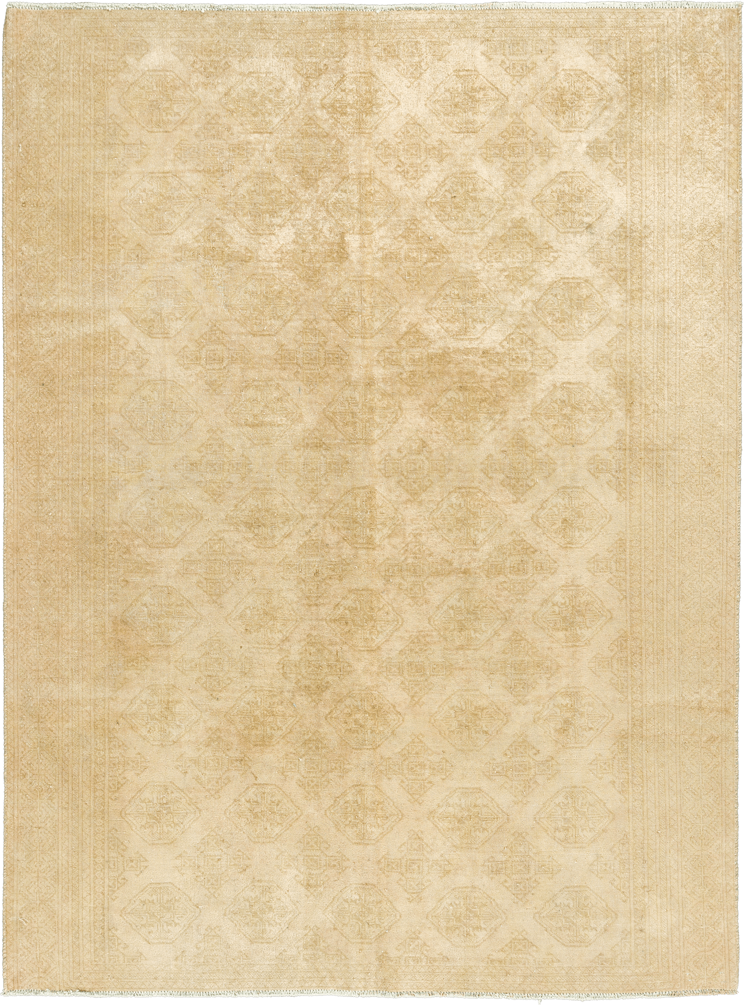 Modern Turkman Rectangle Beige Rug 6×8 Wool-Cotton