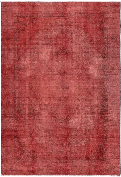Colorful Vintage Tabriz Rectangle Red Rug 6×9 Wool-Cotton