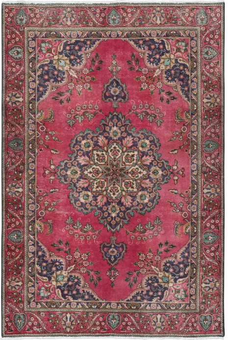 Patina Tabriz Rectangle Red Rug 6×9 Wool-Cotton