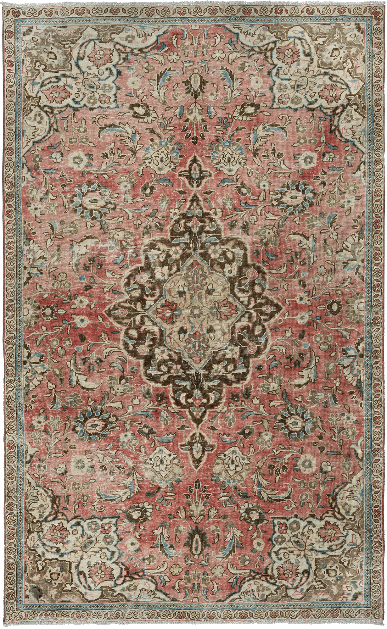 Patina Tabriz Rectangle Pink Rug 7×11 Wool-Cotton