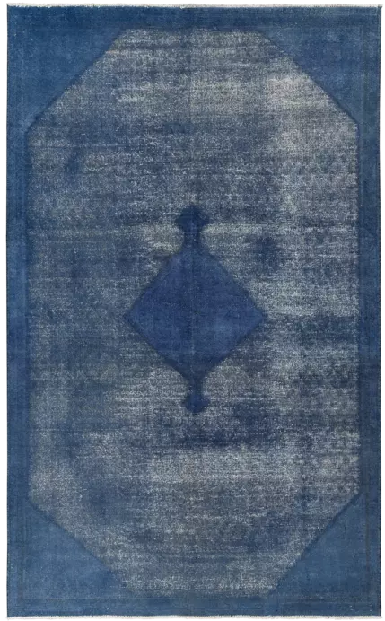 Colorful Vintage Tabriz Rectangle Blue Rug 6×10 Wool-Cotton