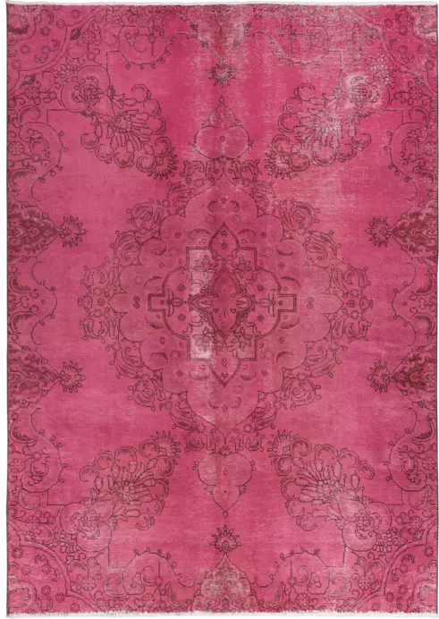 Colorful Vintage Tabriz Rectangle Red Rug 6×9 Wool-Cotton