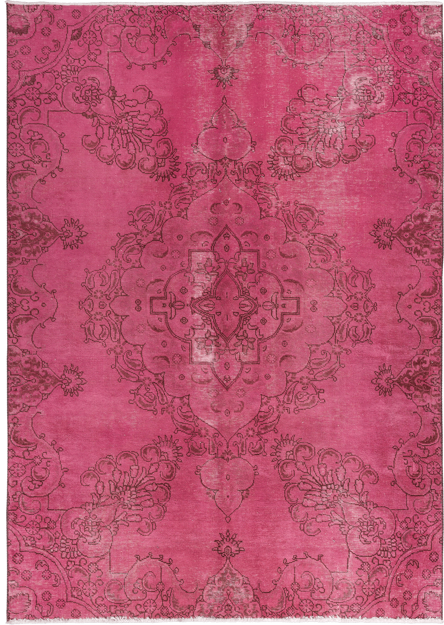 Colorful Vintage Tabriz Rectangle Red Rug 6×9 Wool-Cotton