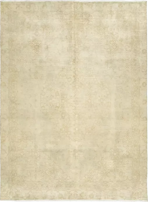 Modern Tabriz Rectangle Beige Rug 6×8 Wool-Cotton