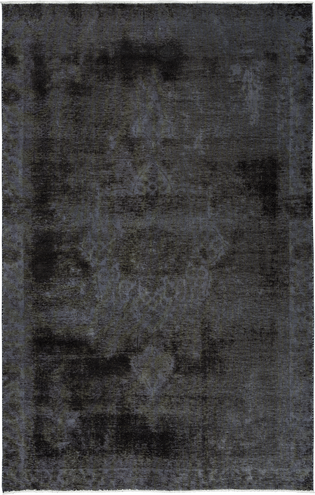 Colorful Vintage Tabriz Rectangle Black Rug 6×9 Wool-Cotton