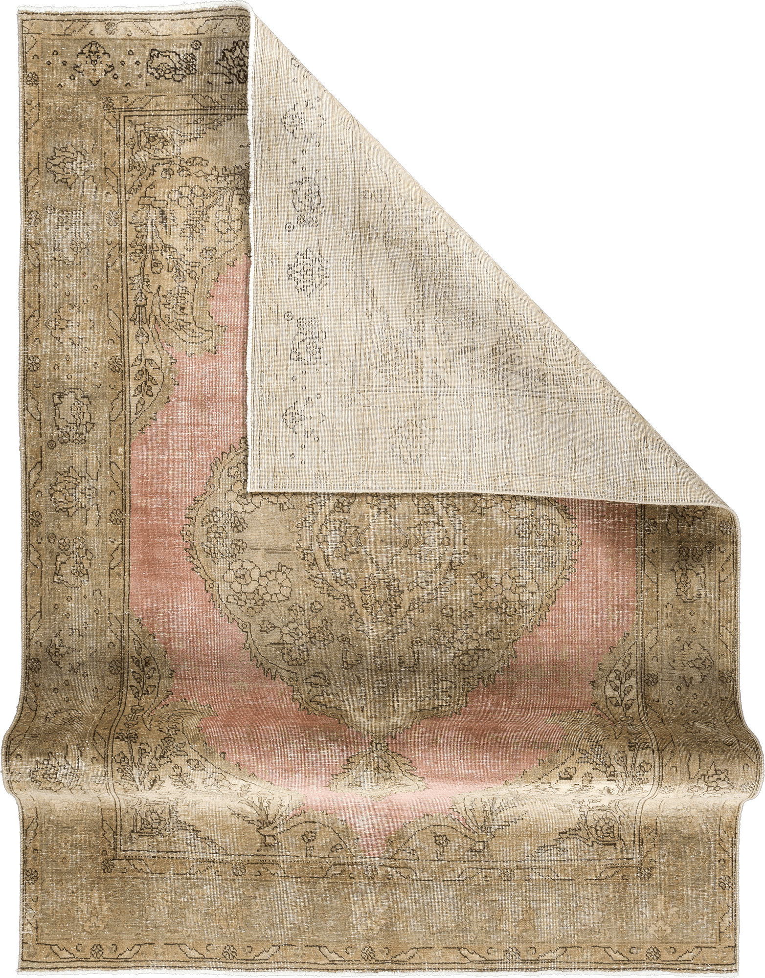 Modern Tabriz Rectangle Pink Rug 6×10 Wool-Cotton