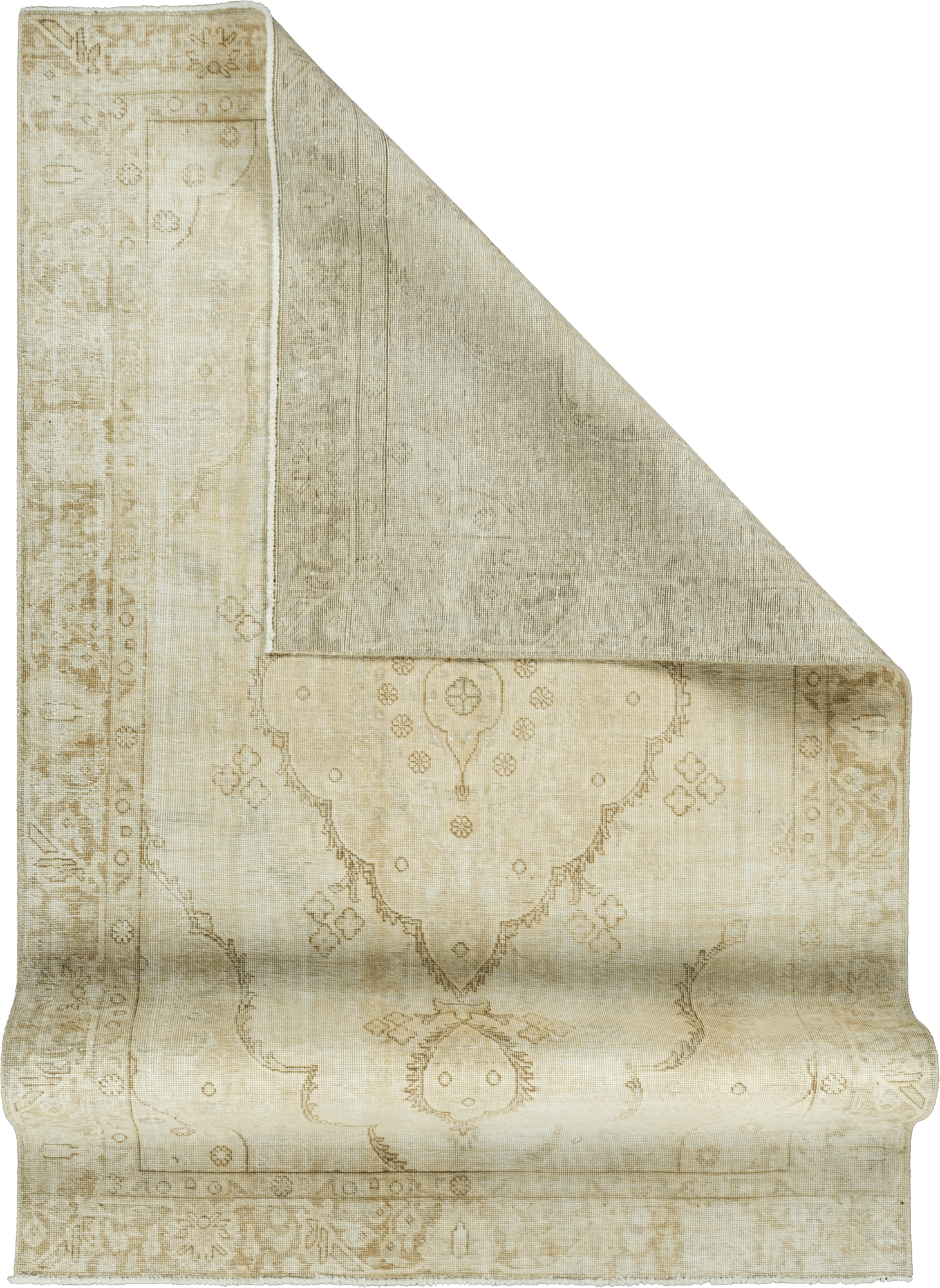 Modern Tabriz Rectangle Beige Rug 6×9 Wool-Cotton