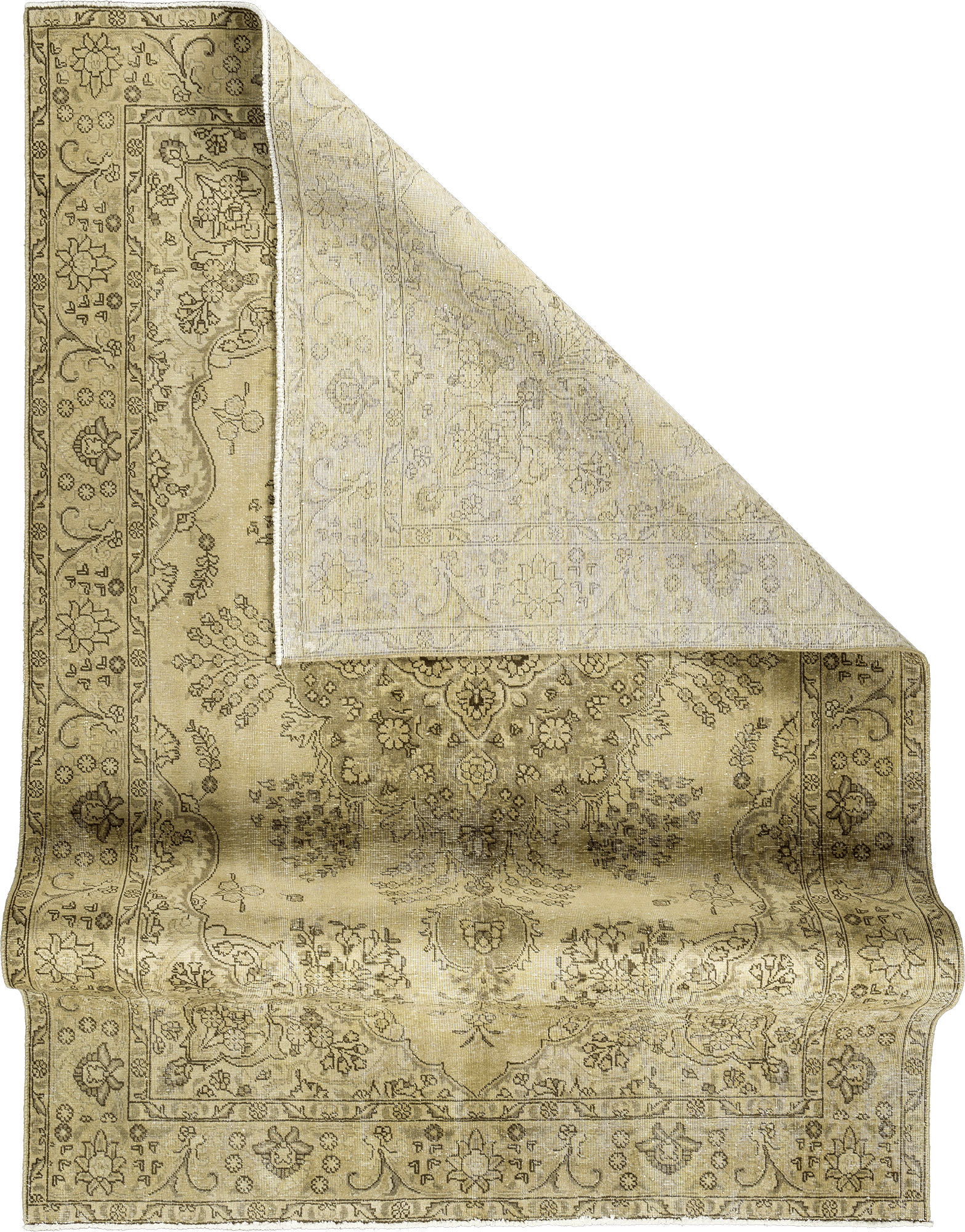 Modern Tabriz Rectangle Beige Rug 7×10 Wool-Cotton