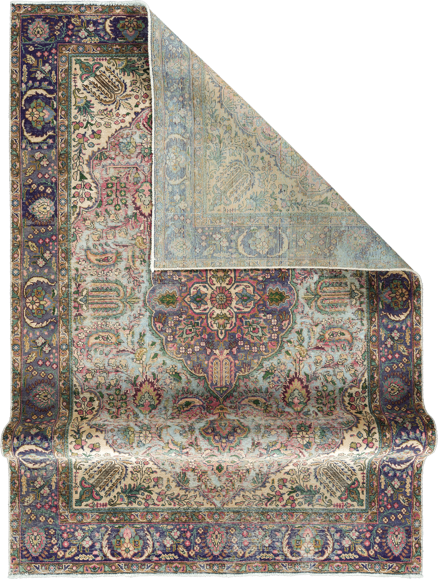 Patina Tabriz Rectangle Blue Rug 6×10 Wool-Cotton