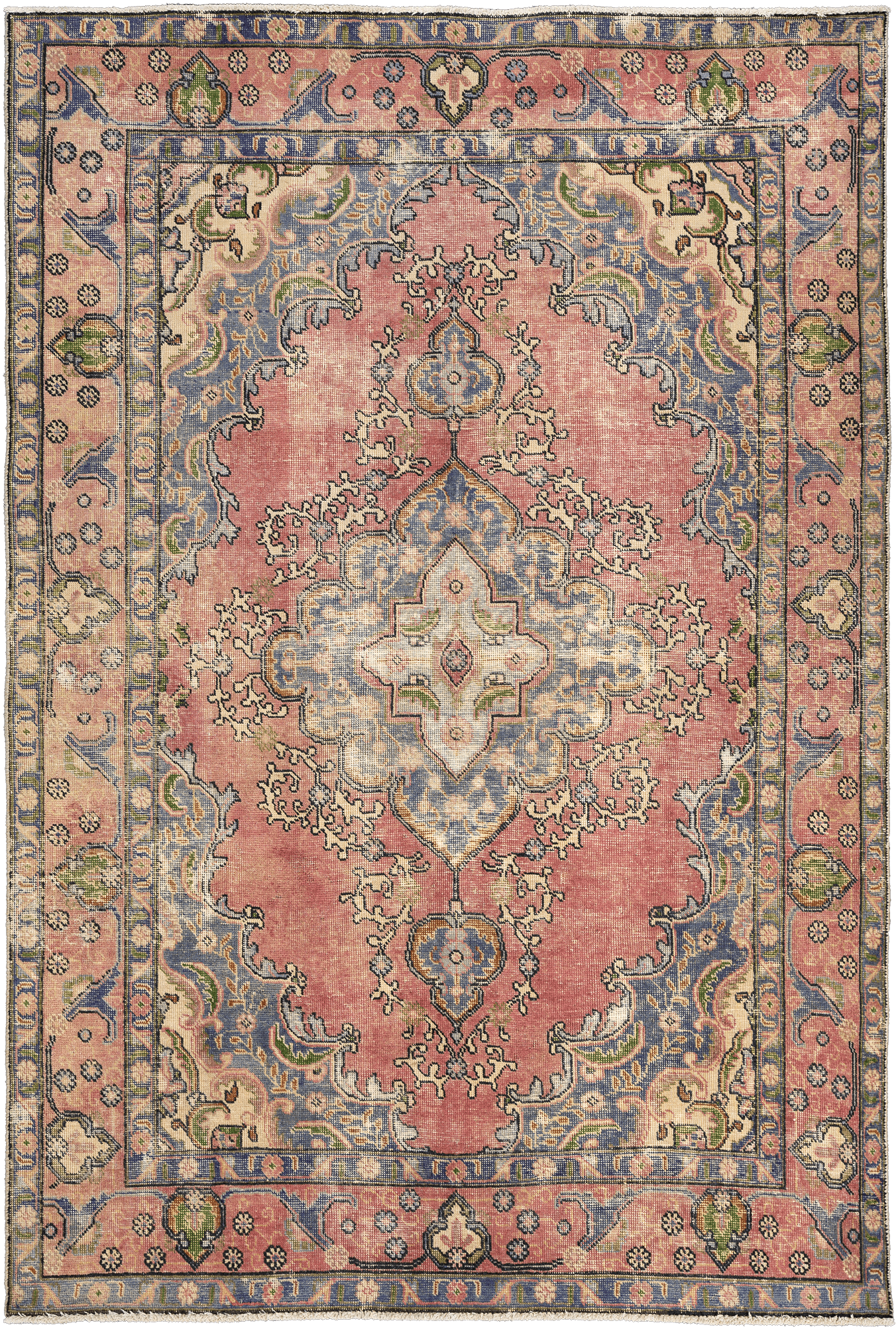Patina Tabriz Rectangle Pink Rug 6×9 Wool-Cotton
