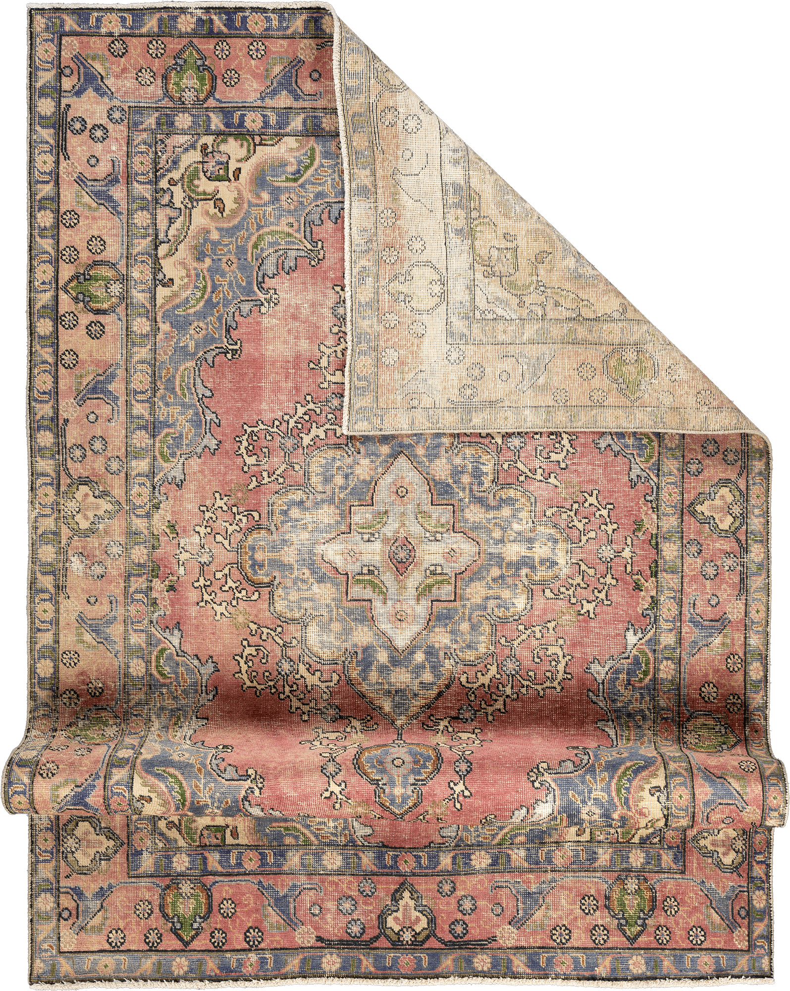 Patina Tabriz Rectangle Pink Rug 6×9 Wool-Cotton