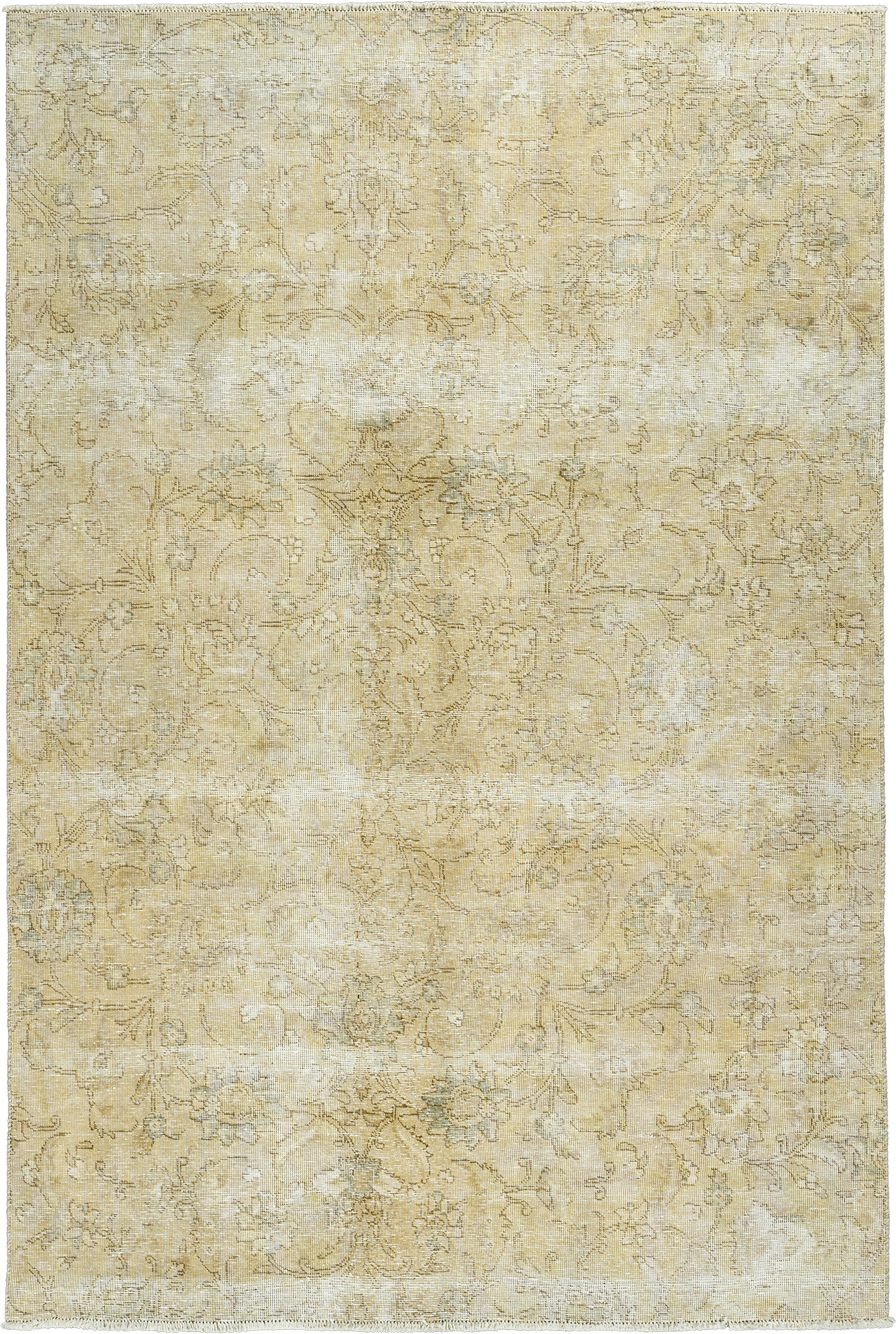 Modern Tabriz Rectangle Beige Rug 6×8 Wool-Cotton