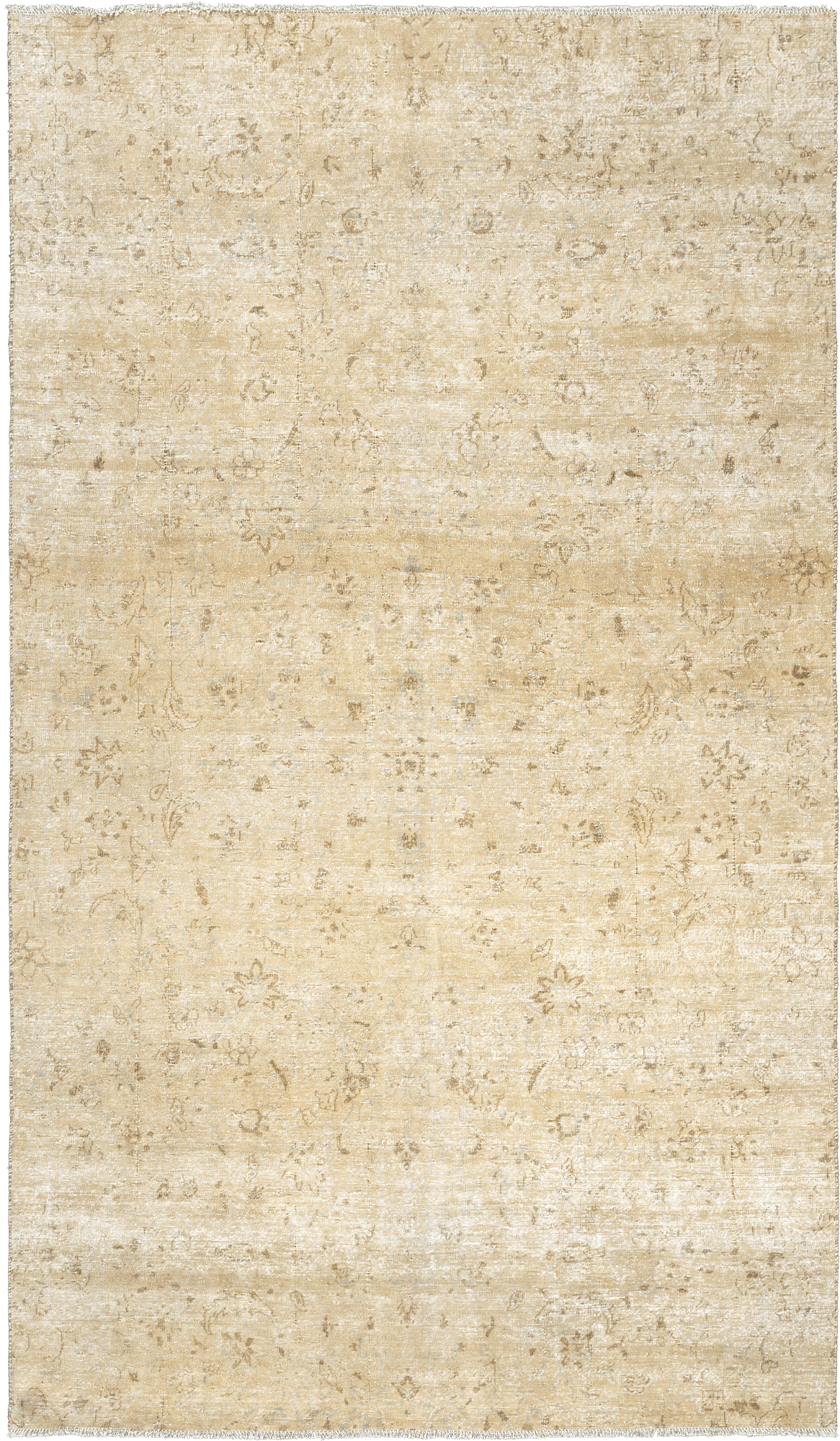 Modern Tabriz Rectangle Beige Rug 6×10 Wool-Cotton