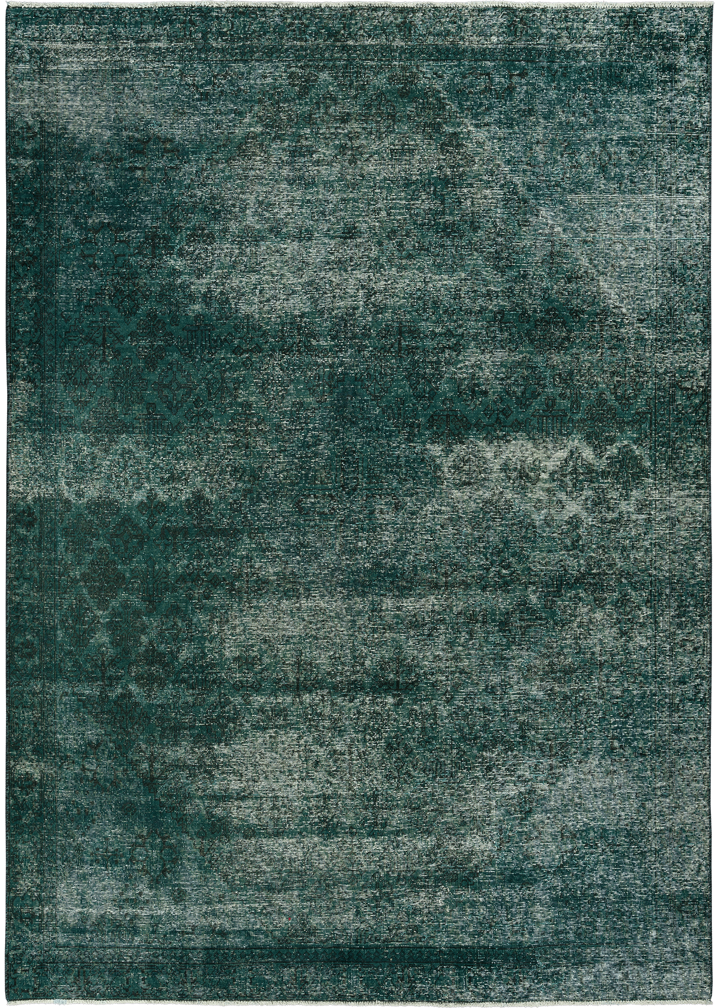 Colorful Vintage Josheqan Rectangle Green Rug 7×10 Wool-Cotton