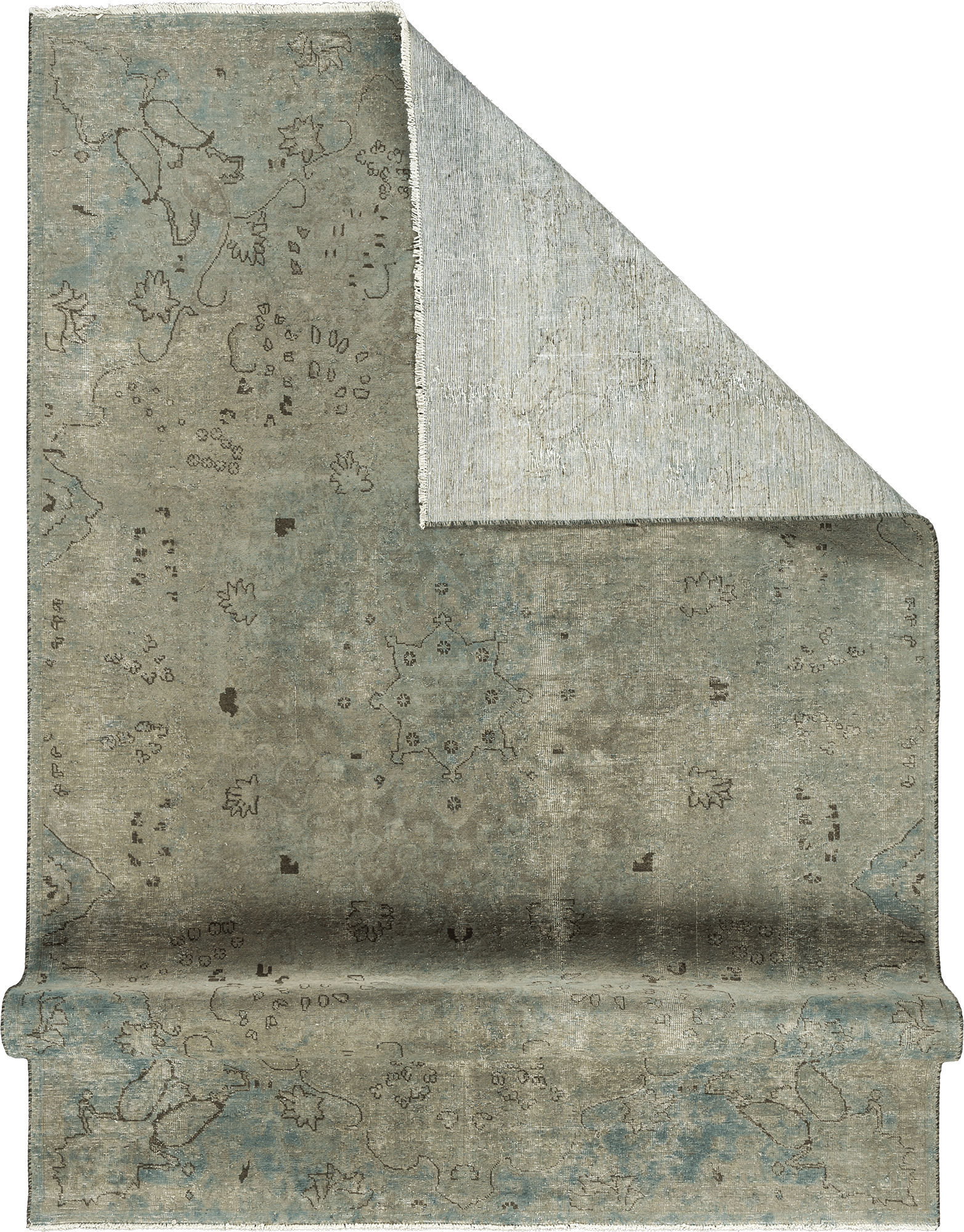 Modern Tabriz Rectangle Olive Rug 7×10 Wool-Cotton