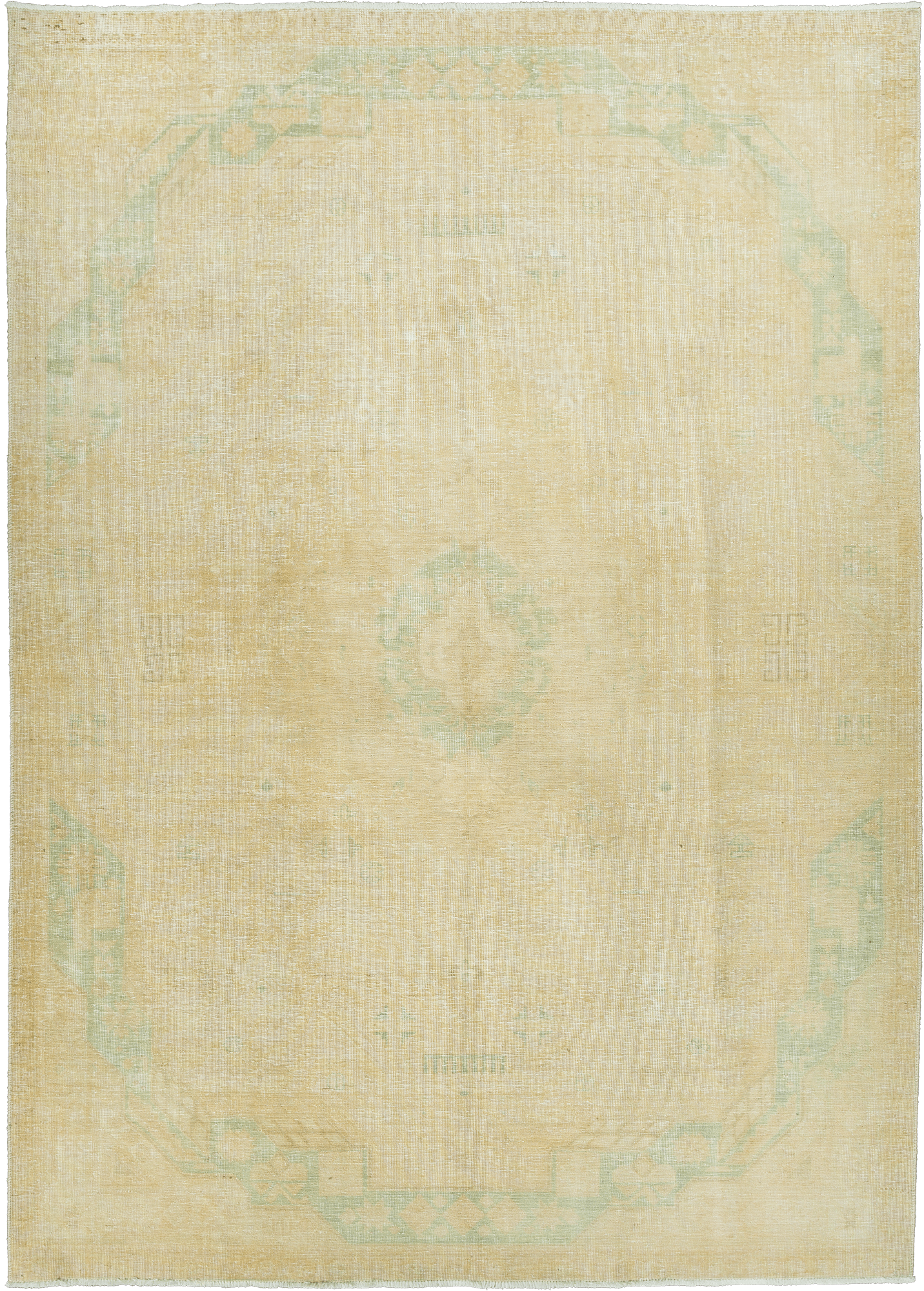 Modern Tabriz Rectangle Beige Rug 8×11 Wool-Cotton