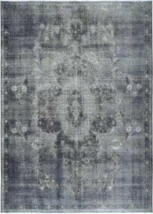 Colorful Vintage Tabriz Rectangle Grey Rug 7×10 Wool-Cotton