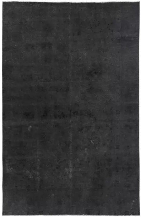 Colorful Vintage Tabriz Rectangle Black Rug 6×10 Wool-Cotton