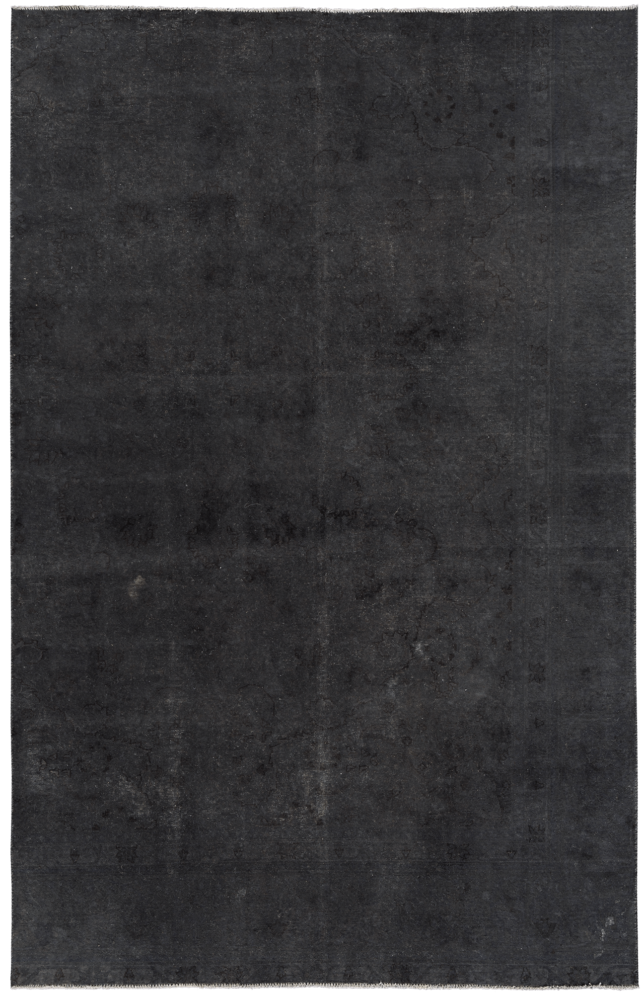 Colorful Vintage Tabriz Rectangle Black Rug 6×10 Wool-Cotton