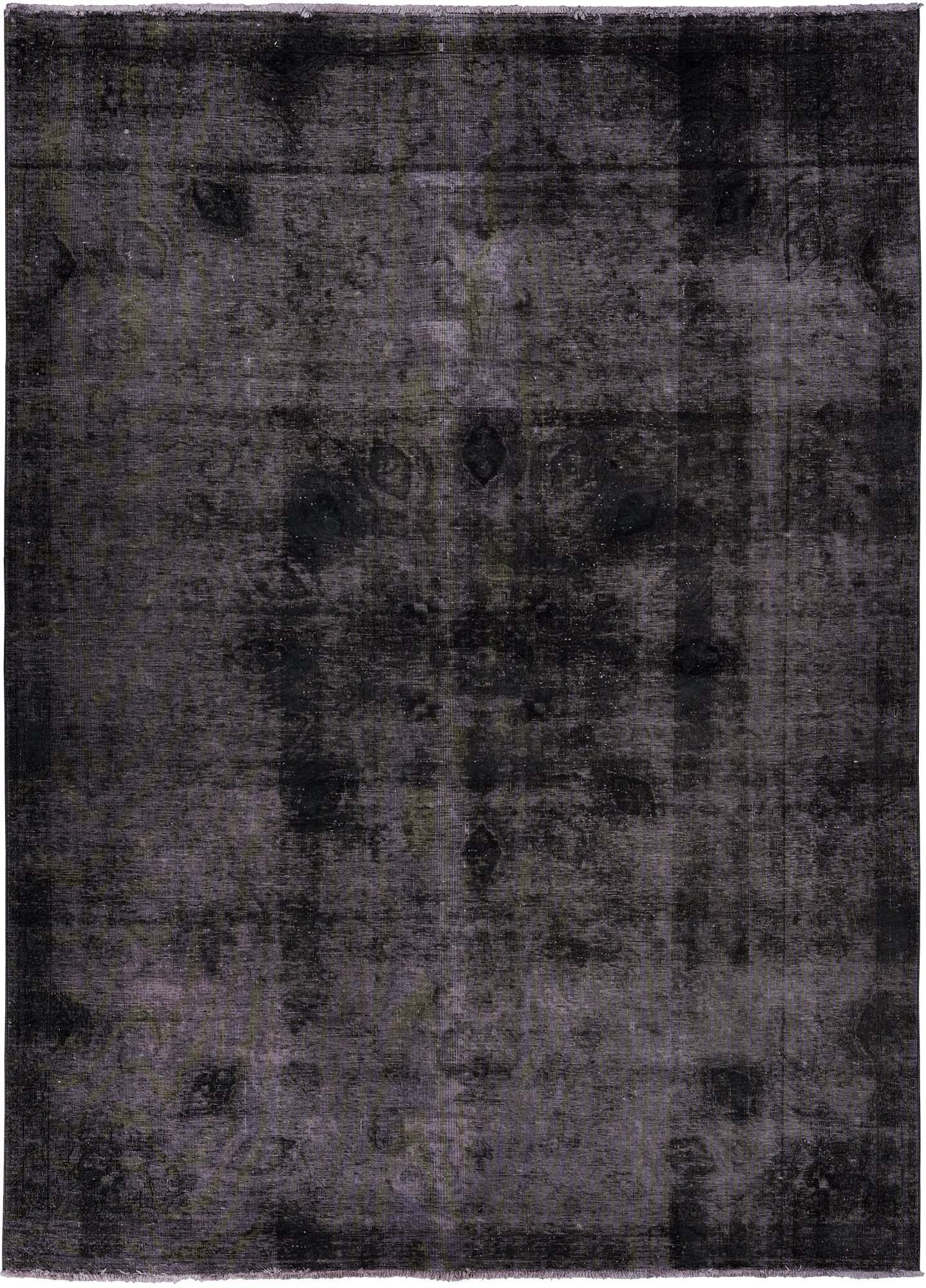 Colorful Vintage Tabriz Rectangle Black Rug 7×10 Wool-Cotton