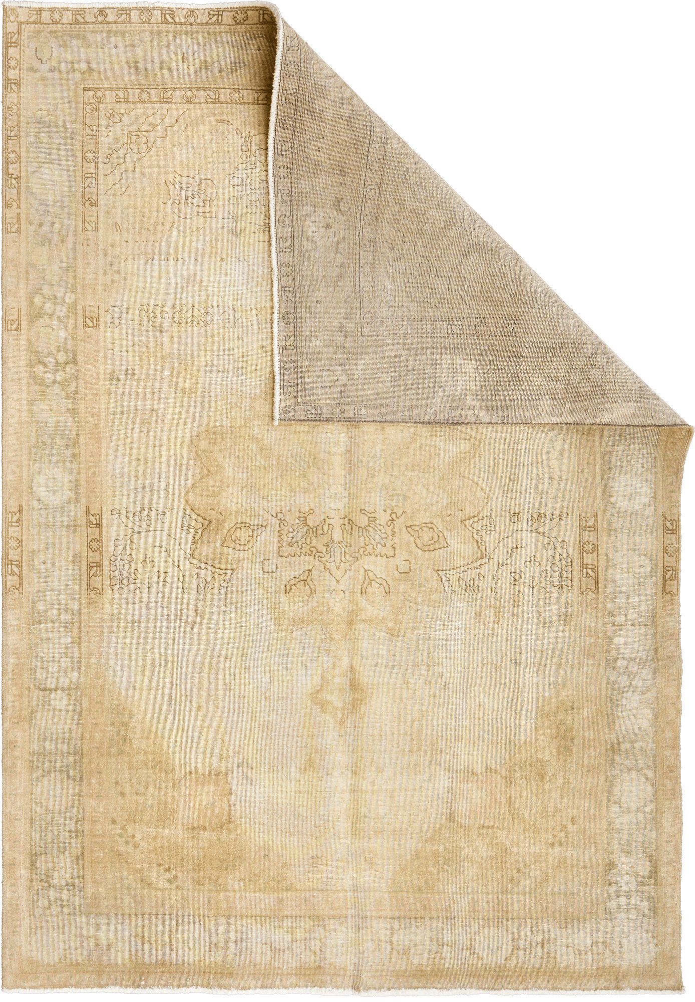 Modern Tabriz Rectangle Beige Rug 7×10 Wool-Cotton