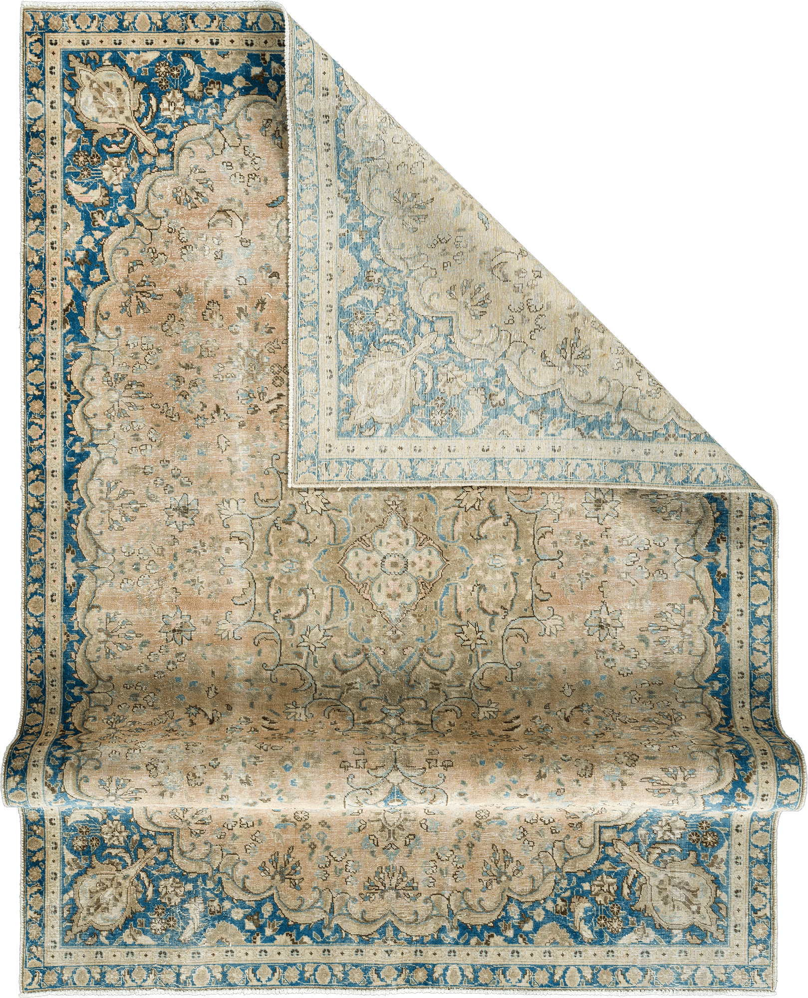 Modern Tabriz Rectangle Pink Rug 7×10 Wool-Cotton