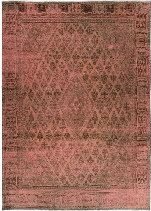 Colorful Vintage Josheqan Rectangle Pink Rug 8×11 Wool-Cotton