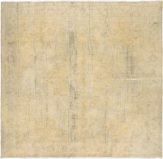 Modern Tabriz Square Beige Rug 9×9 Wool-Cotton