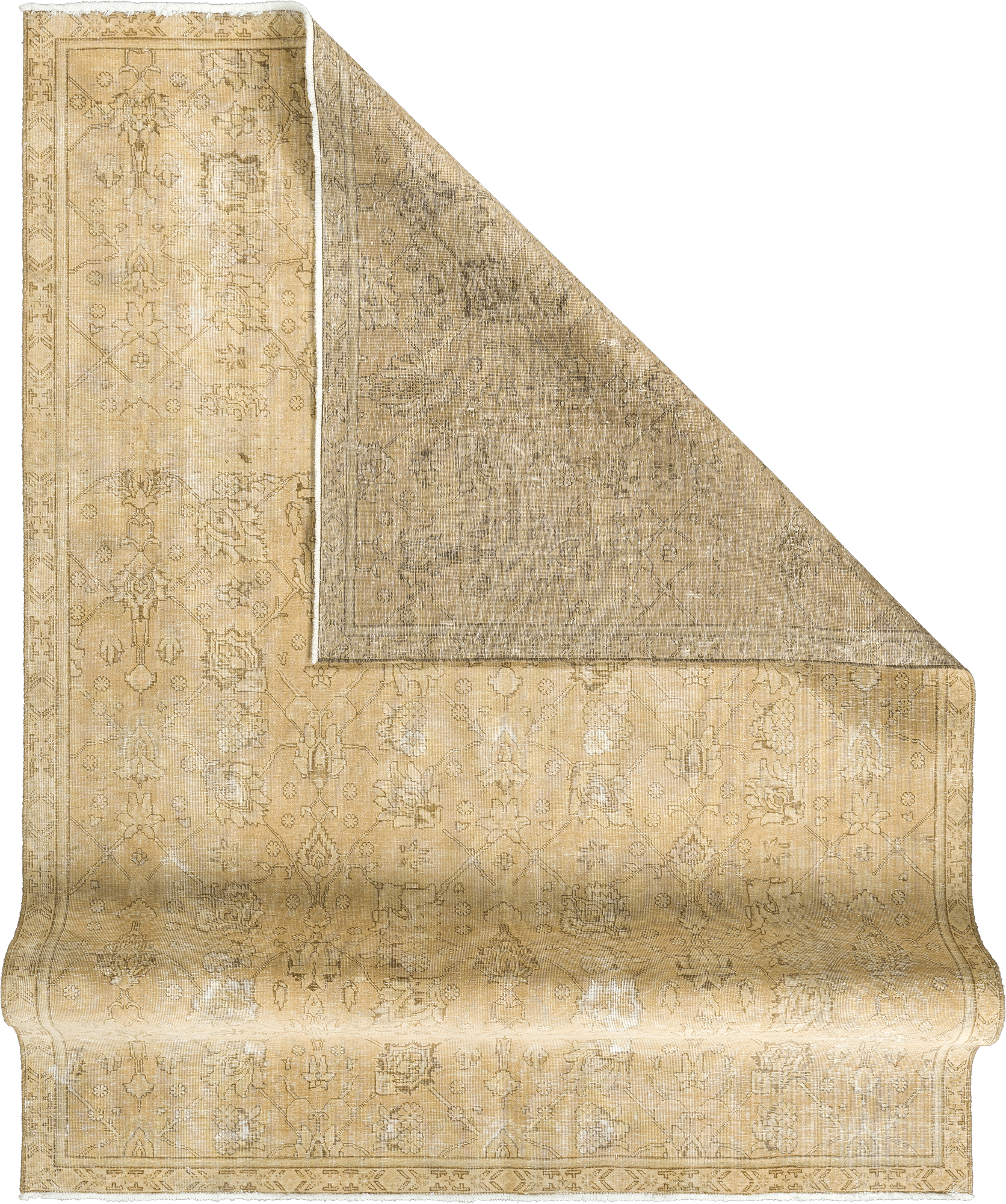 Modern Tabriz Rectangle Beige Rug 8×10 Wool-Cotton
