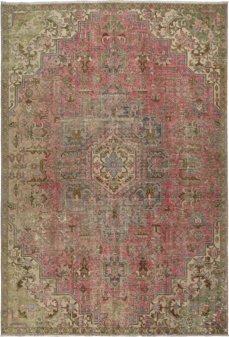 Modern Heriz Rectangle Red Rug 8×11 Wool-Cotton