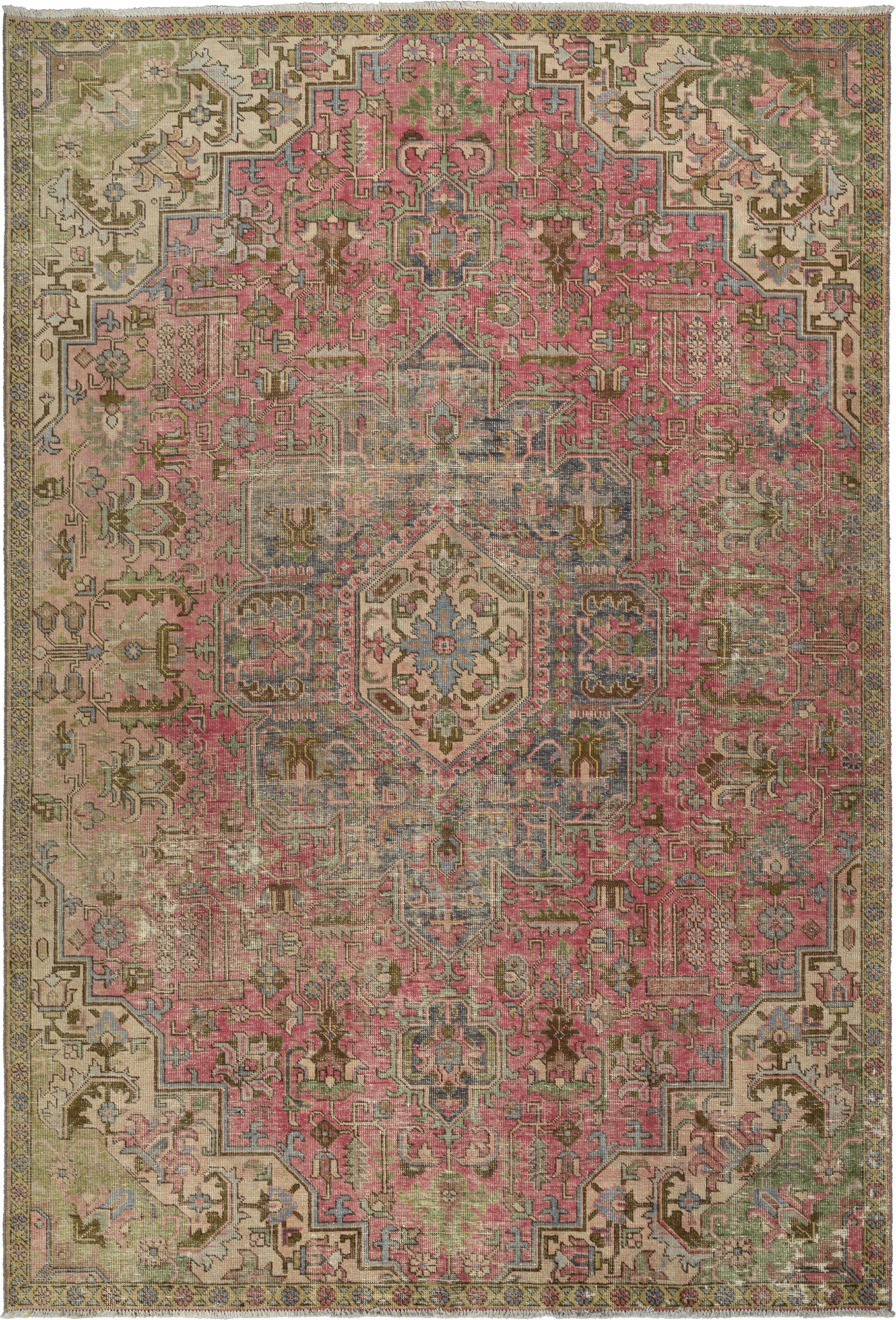 Modern Heriz Rectangle Red Rug 8×11 Wool-Cotton