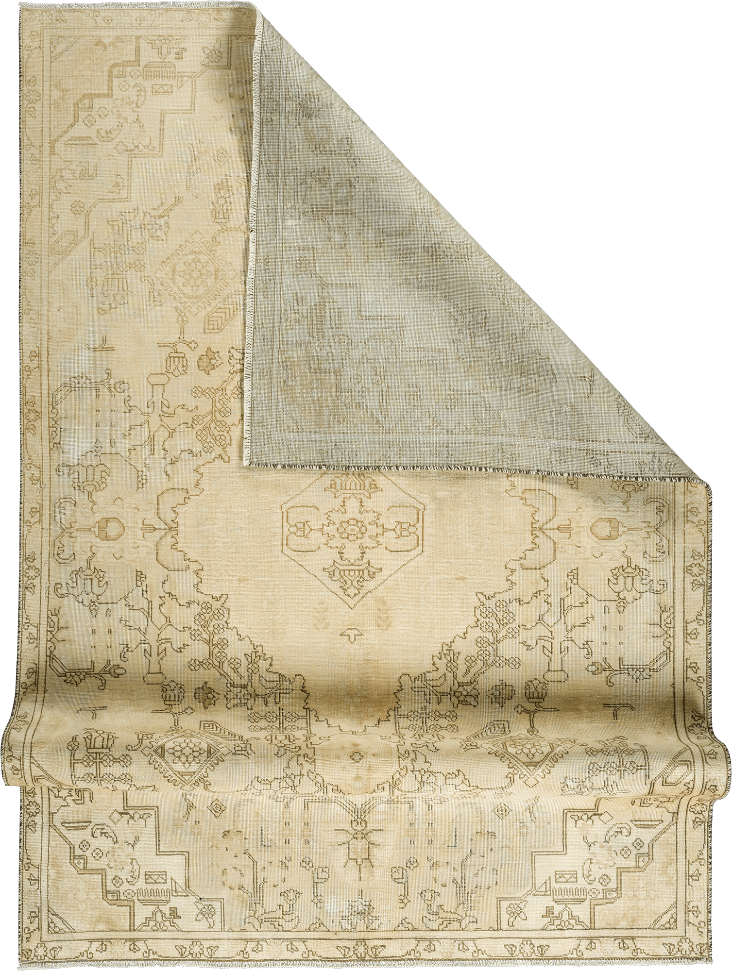 Modern Heriz Rectangle Beige Rug 6×9 Wool-Cotton