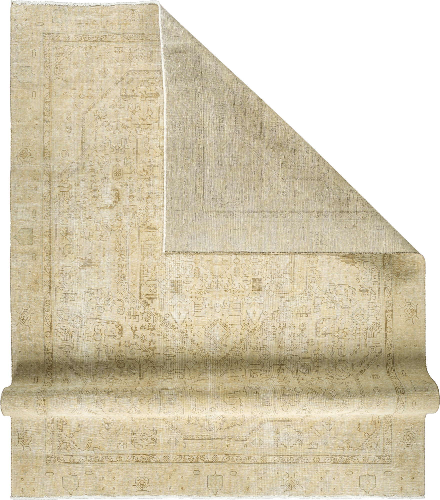 Modern Heriz Rectangle Beige Rug 9×12 Wool-Cotton