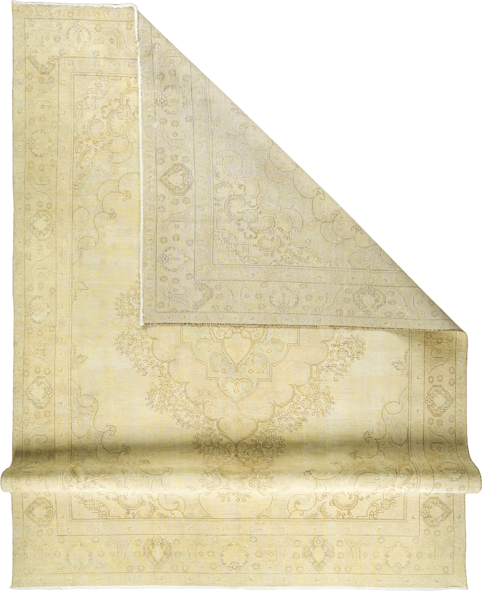 Modern Tabriz Rectangle Beige Rug 9×13 Wool-Cotton