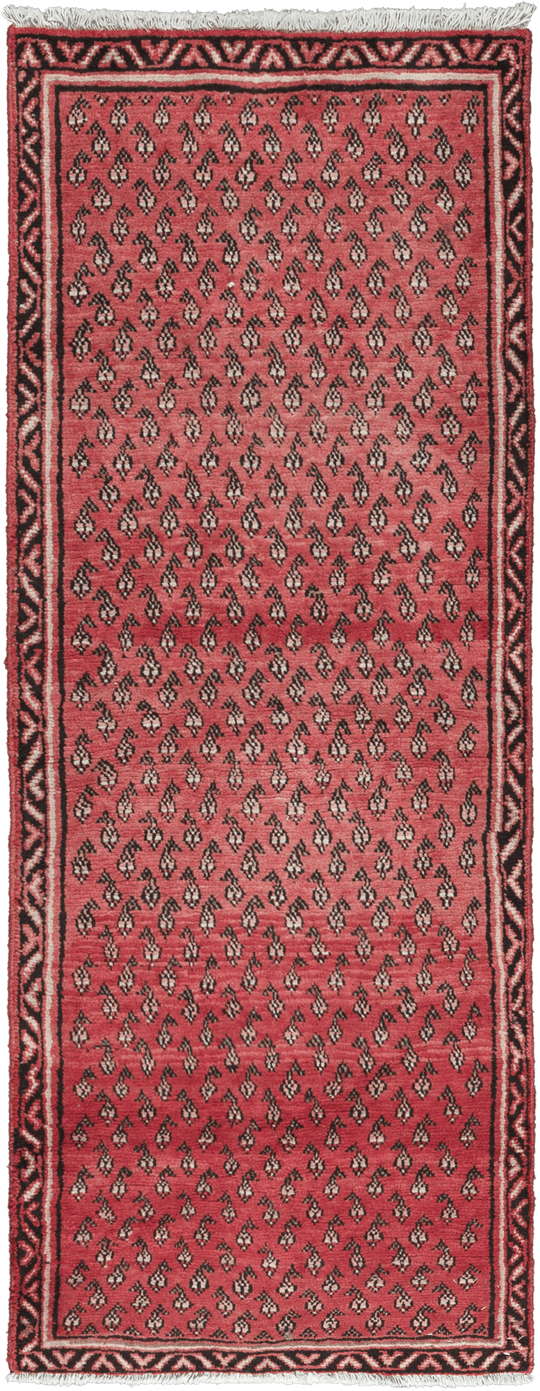Patina Sarouk Runner Red Rug 2×6 Wool-Cotton
