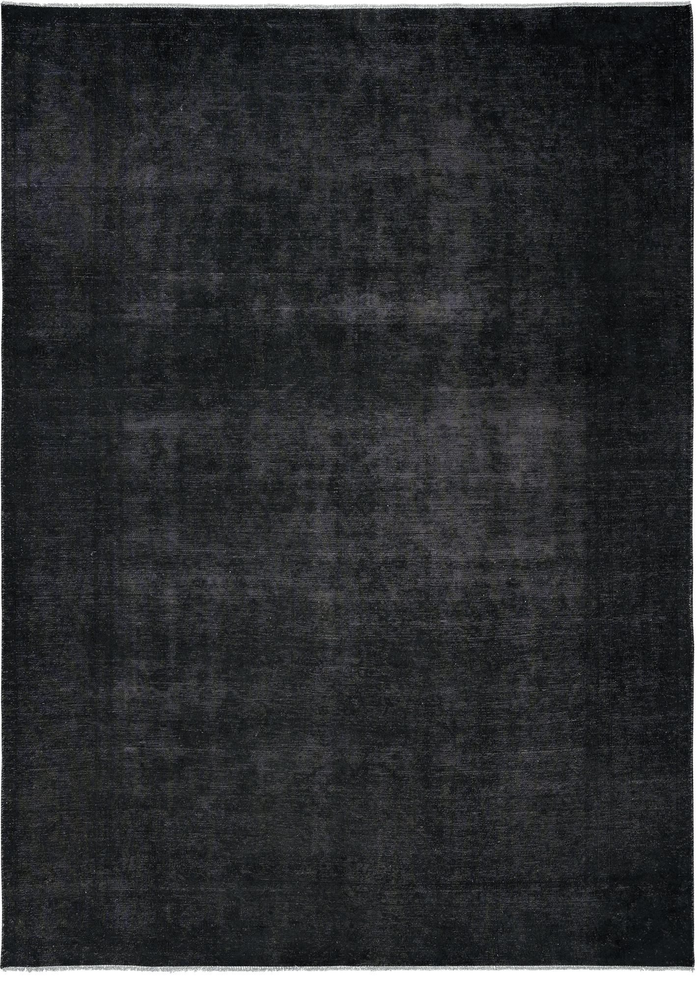 Colorful Vintage Tabriz Rectangle Black Rug 7×10 Wool-Cotton